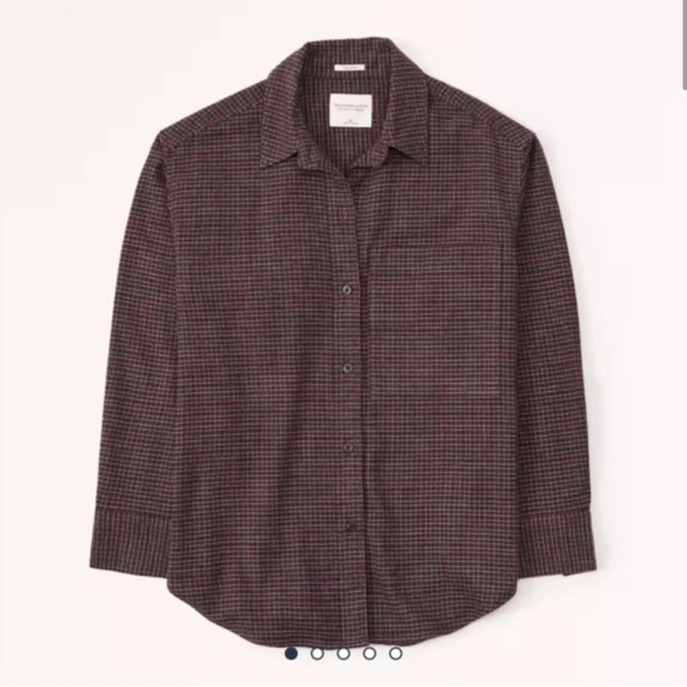 Abercrombie & Fitch Flannel Shirt Oversized Soft A&F Gray Black Red Small